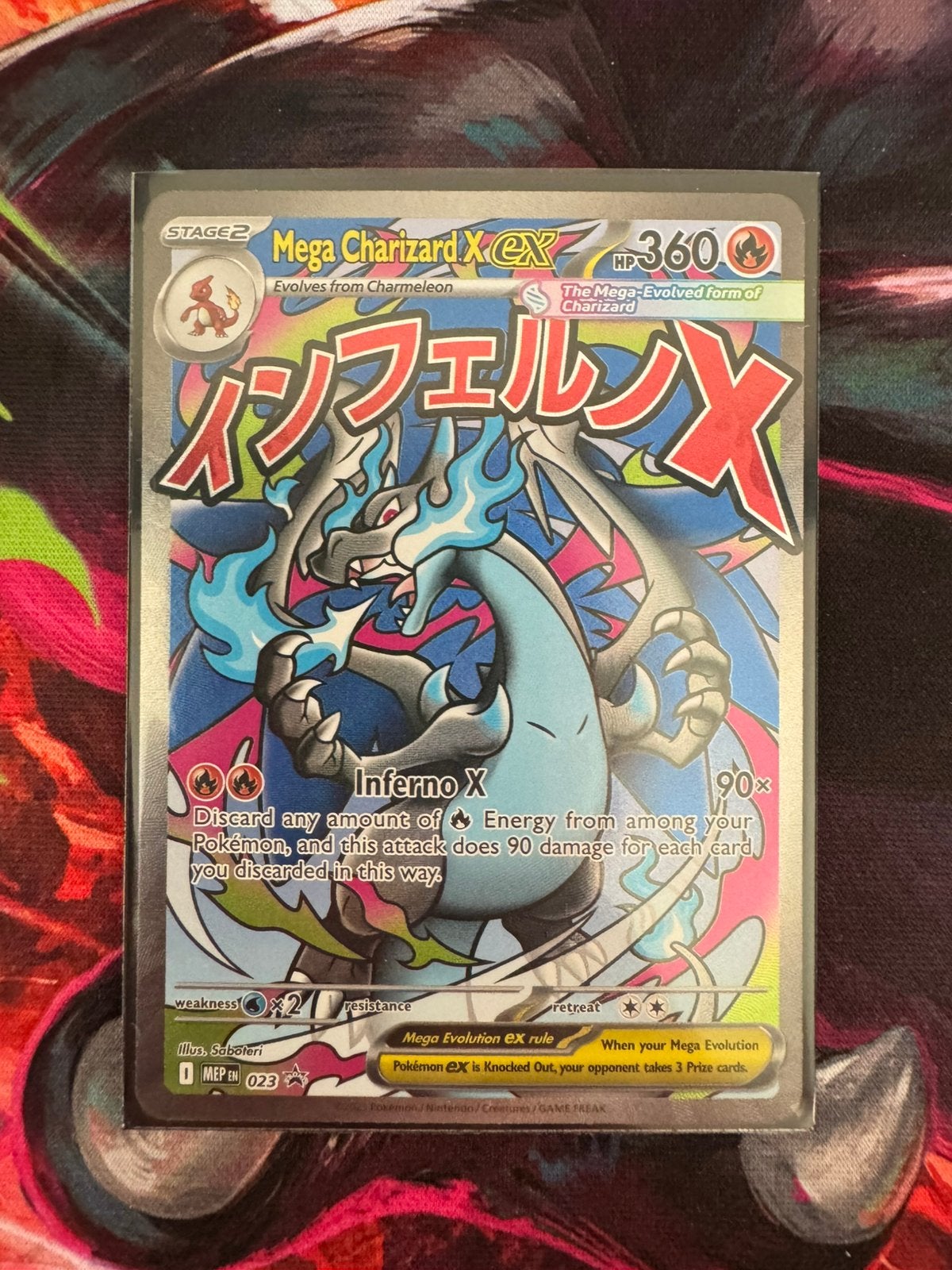 Mega Charizard X EX - MEP - 023, Ophalen of Verzenden, Zo goed als nieuw, Losse kaart