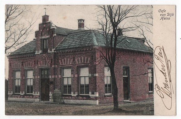 AK ~ Heino ~ Café van Dijk ~ 1904, Verzenden, Voor 1920, Gelopen, Overijssel
