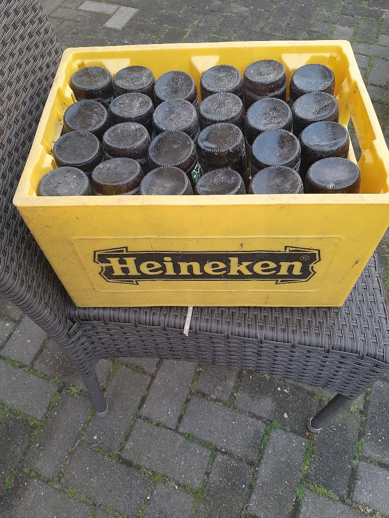 Krat Heineken geel met flessen, Ophalen, Gebruikt, Overige typen, Heineken