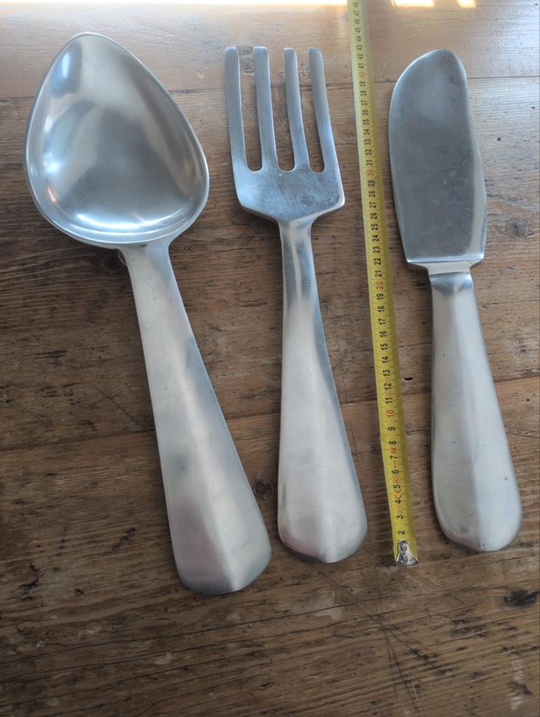 Groot aluminium decoratie bestek., Ophalen of Verzenden, Metaal, Minder dan 25 cm
