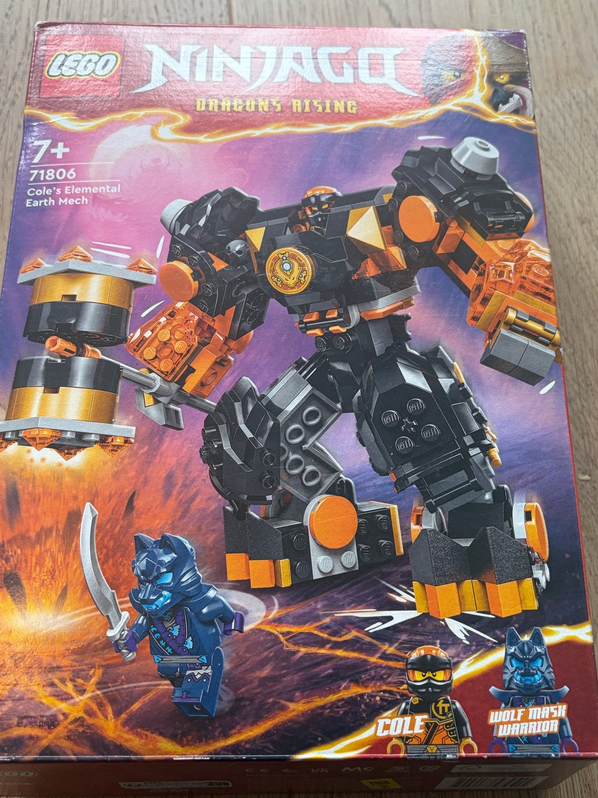 LEGO Ninjago 71806 Cole's Elementai earth mech, Lego, Ophalen of Verzenden, Zo goed als nieuw, Compleet