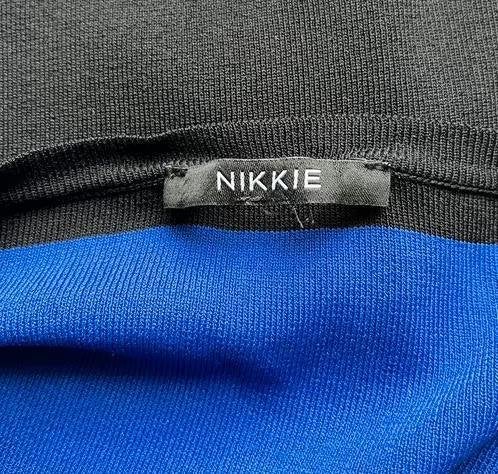 Nikkie kobaltblauwe/zwarte trui maat S, Ophalen of Verzenden, Zo goed als nieuw, Maat 38/40 (M), Blauw
