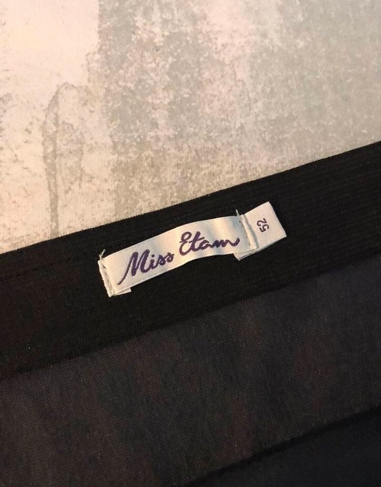 Miss Etam zwart skai leer rok rokje mini kort stretch mt 52, Verzenden, Rok, Zwart, Miss Etam