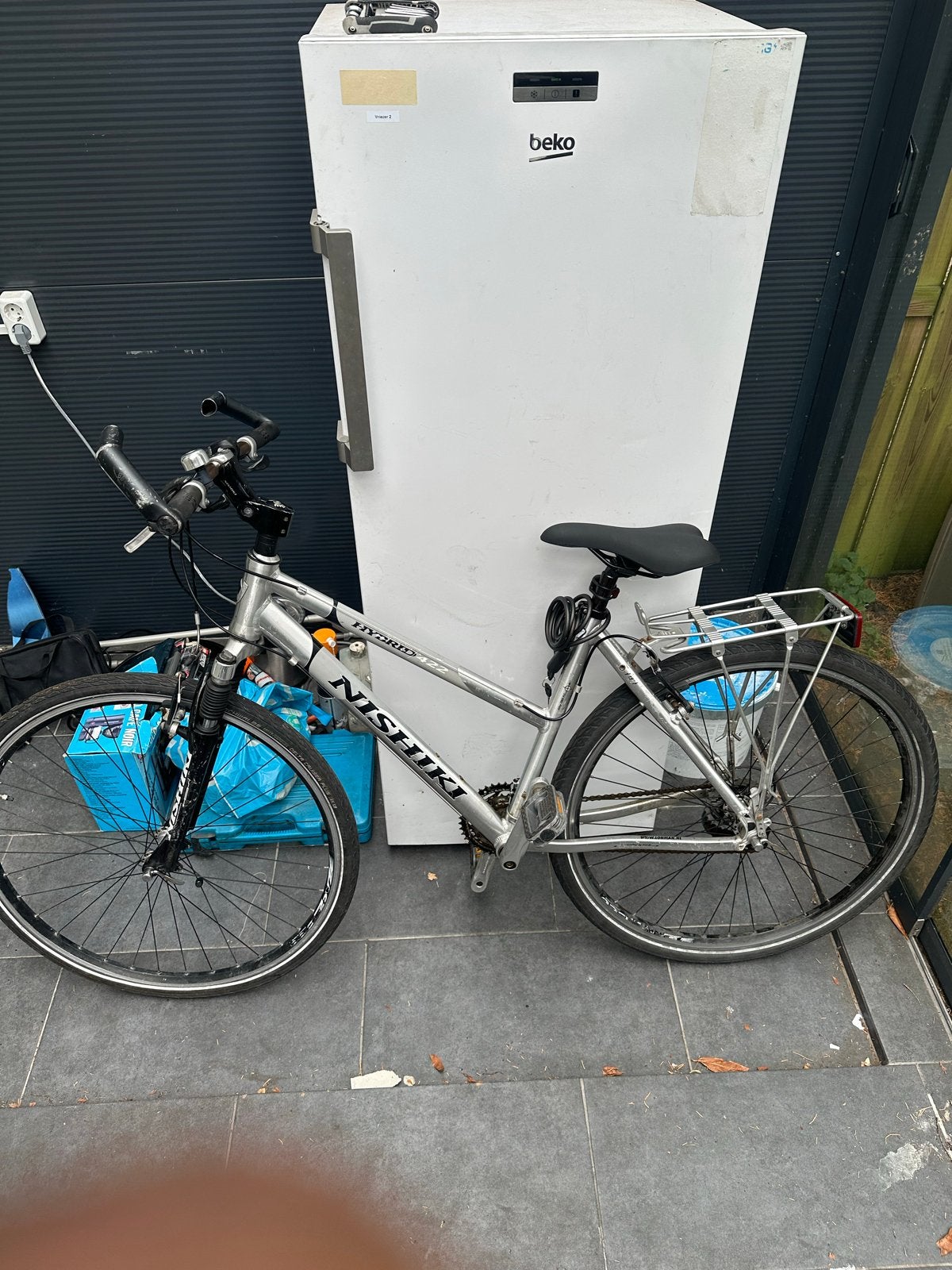 Te koop Nishiki Hybrid 422 Damesfiets - Zilver, Gebruikt, Gebruikt, Velgrem, Versnellingen, 50 tot 53 cm