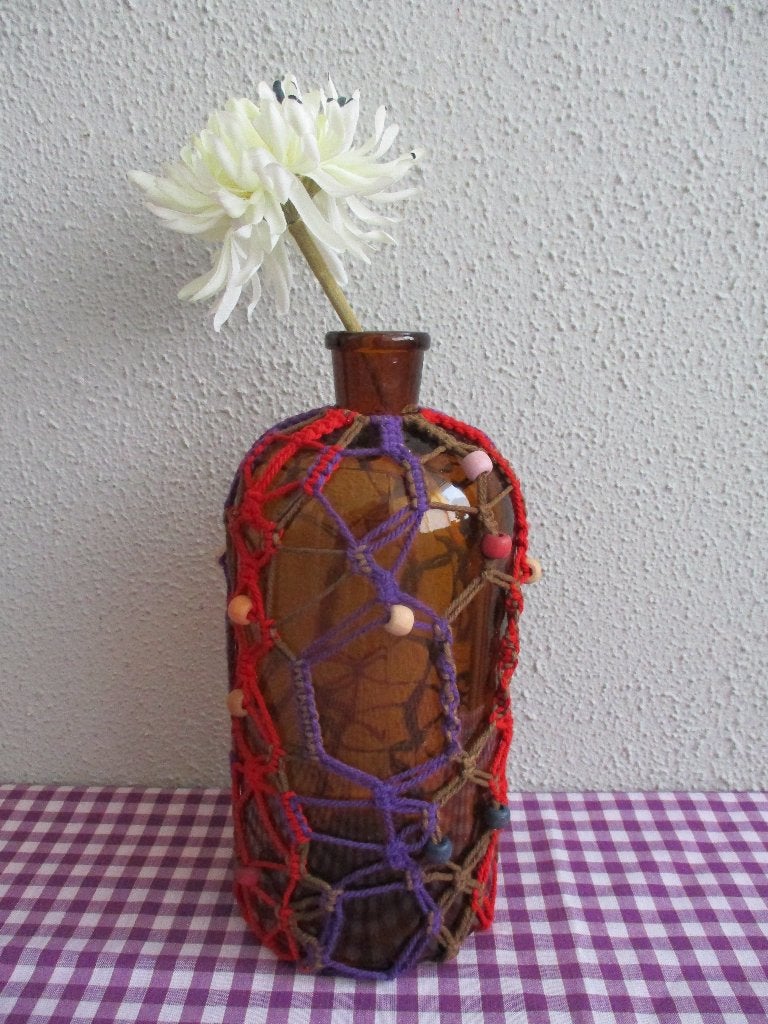 Vintage Fles Macramé Retro, Verzamelen, Retro, Ophalen of Verzenden, Huis en Inrichting