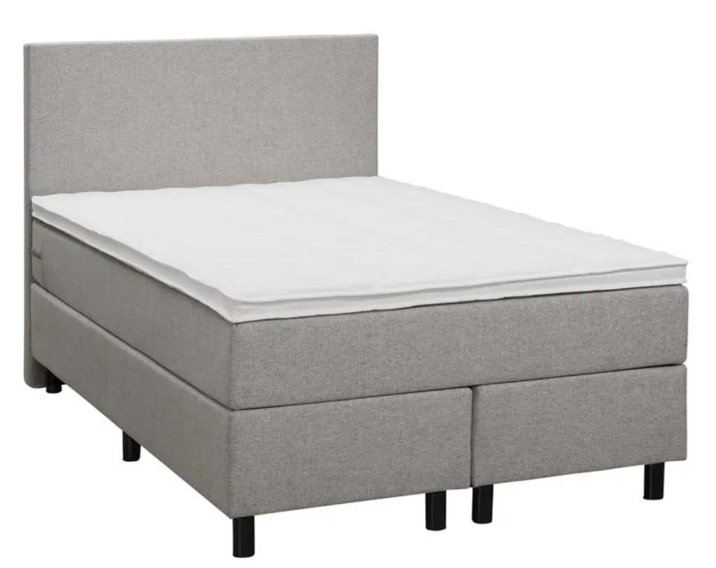 Boxspring Liv egaal - licht grijs - 120x200 cm, Huis en Inrichting, Ophalen, Twijfelaar, 120 cm, 200 cm