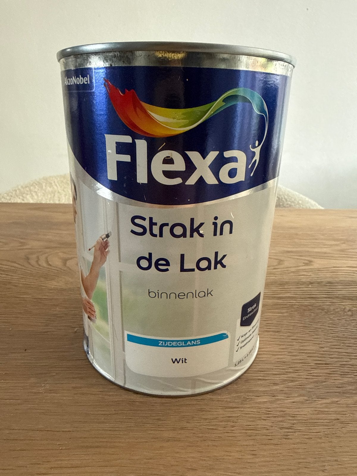 2x Flexa Strak in de Lak Binnenlak Zijdeglans Wit, Ophalen of Verzenden, Zo goed als nieuw, Overige typen