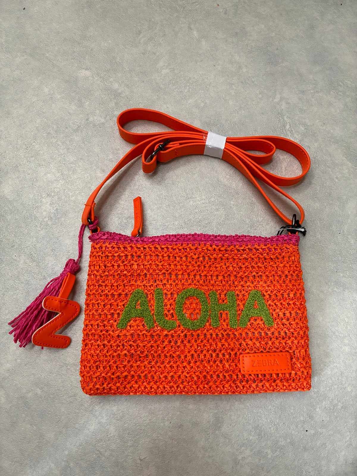 Zebra Trends Dames Handtasje - Oranje met 'Aloha', Ophalen of Verzenden, Nieuw, Oranje, Schoudertasje