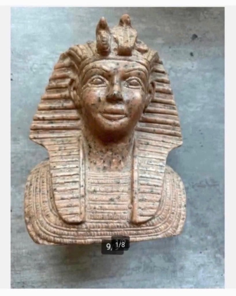 Zwaar stenen Toetanchamon Farao beeld 2590 gram, Ophalen of Verzenden