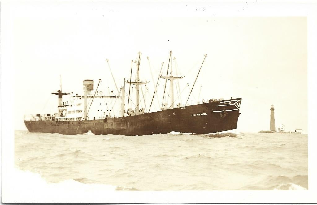 Scheepvaart buitenland;  SS City of Alma, Verzamelen, Verzenden, 1940 tot 1960, Ongelopen, Overige thema's