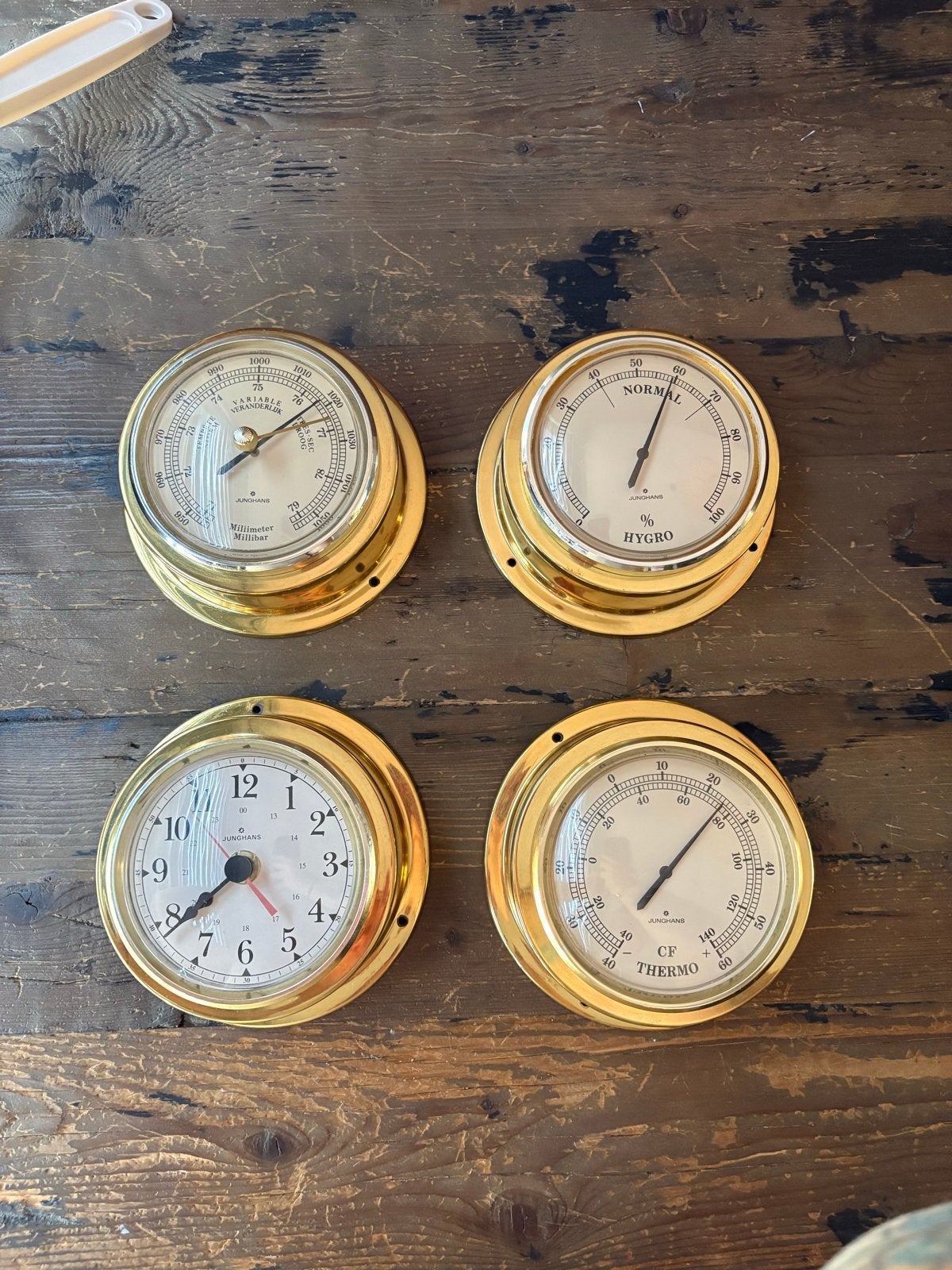 Vintage Junghans Scheepsklokken - Compleet Weerstation, Ophalen of Verzenden, Gebruikt, Weerstation