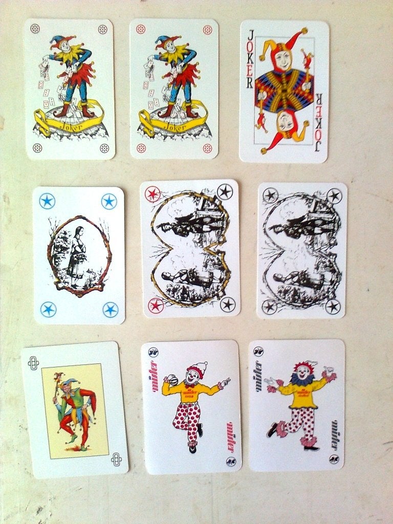 9 jokers  K 7 v verzenden €1,50, Verzamelen, Ophalen of Verzenden, Zo goed als nieuw, Joker(s)