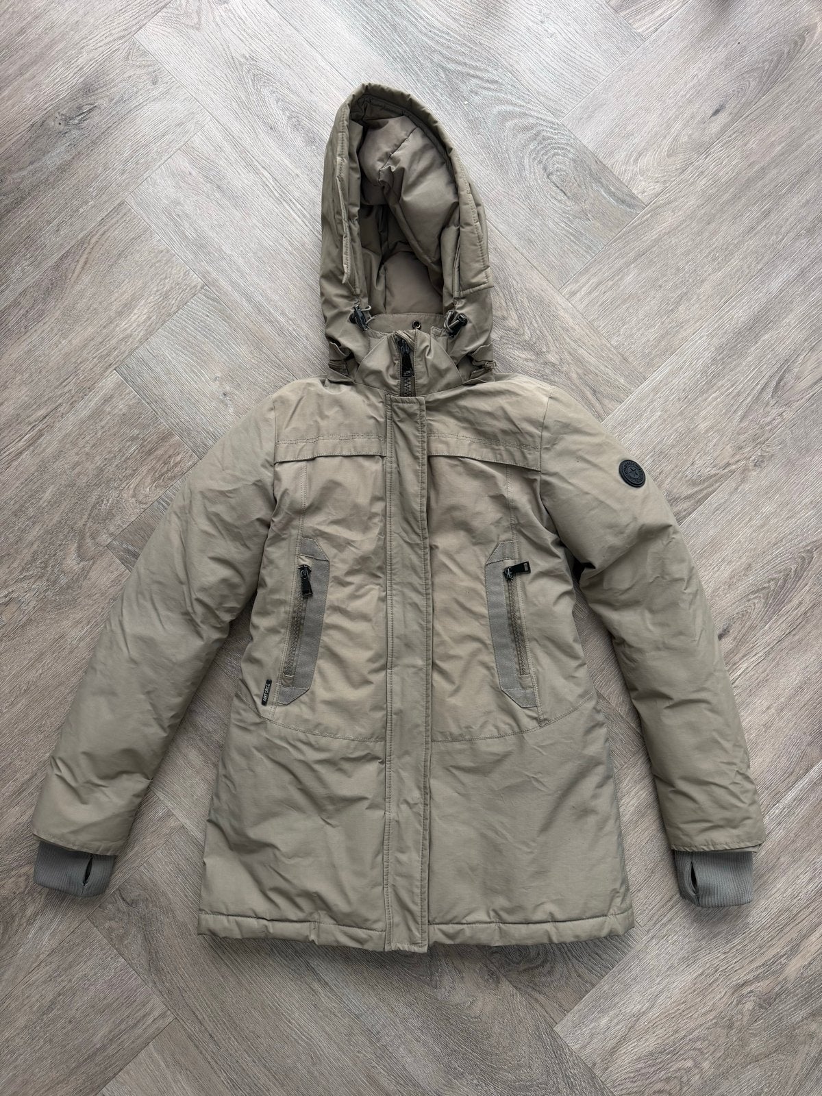 Airforce beige jas meisjes 12 jaar, Ophalen of Verzenden, Zo goed als nieuw, Meisje, Jas