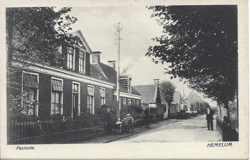 Hemelum (Frl.) Gaasterland, Pastorie, Dorpsgezicht, Volk, Ophalen of Verzenden, Voor 1920, Ongelopen, Friesland