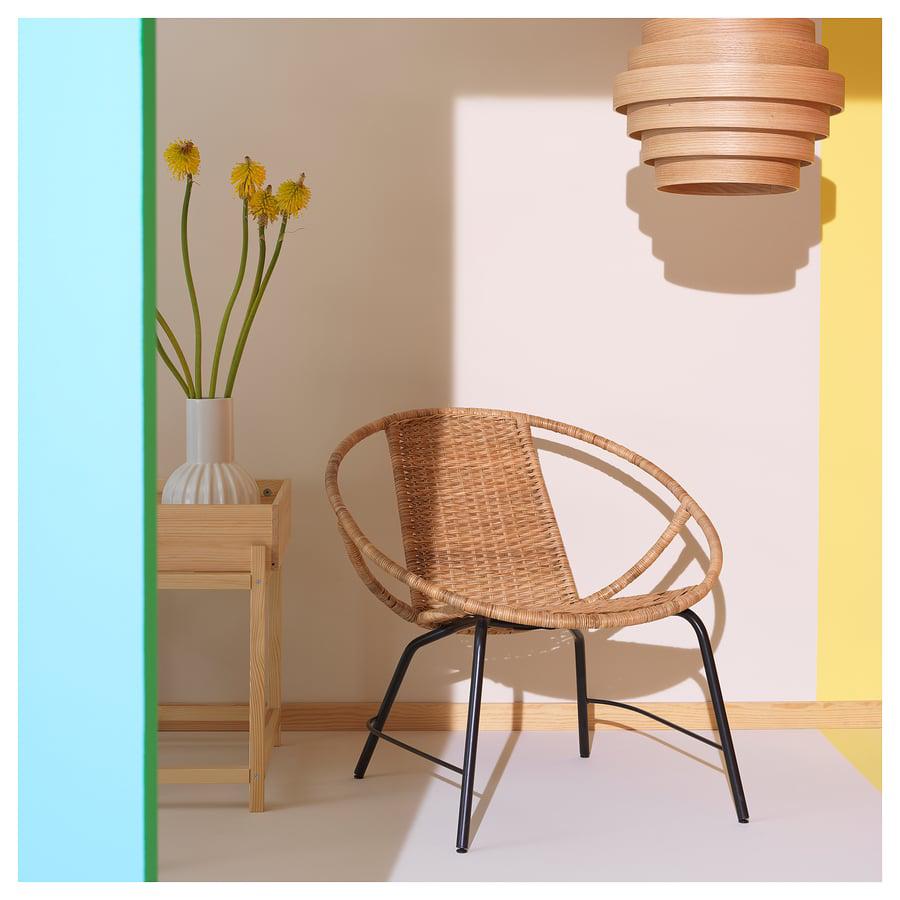 Rotan stoel van IKEA, Huis en Inrichting, Fauteuils, Ophalen, Gebruikt, Minder dan 75 cm, IKEA Nytillverkad collectie