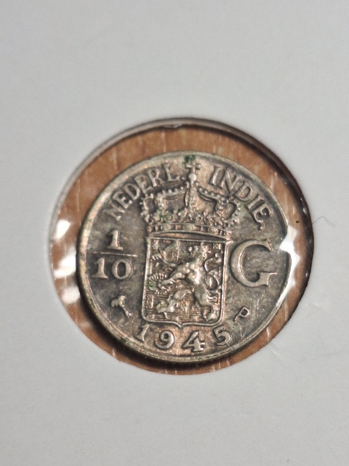 NEDERLANDSE INDIË 1/10 gulden 1944 (#54), Ophalen of Verzenden, Koningin Wilhelmina, 10 cent, Losse munt