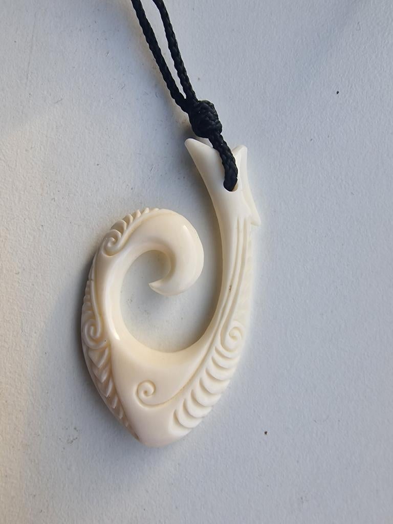 Handgemaakte Hei Matau ketting New Zealand, Overige materialen, Verstelbaar, Beige, Nieuw