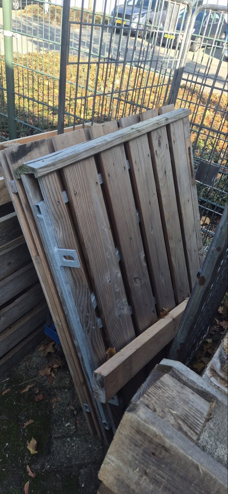 Grenen poort 100x100cm, Tuin en Terras, Ophalen, Met poort, Gebruikt, Tuinhek