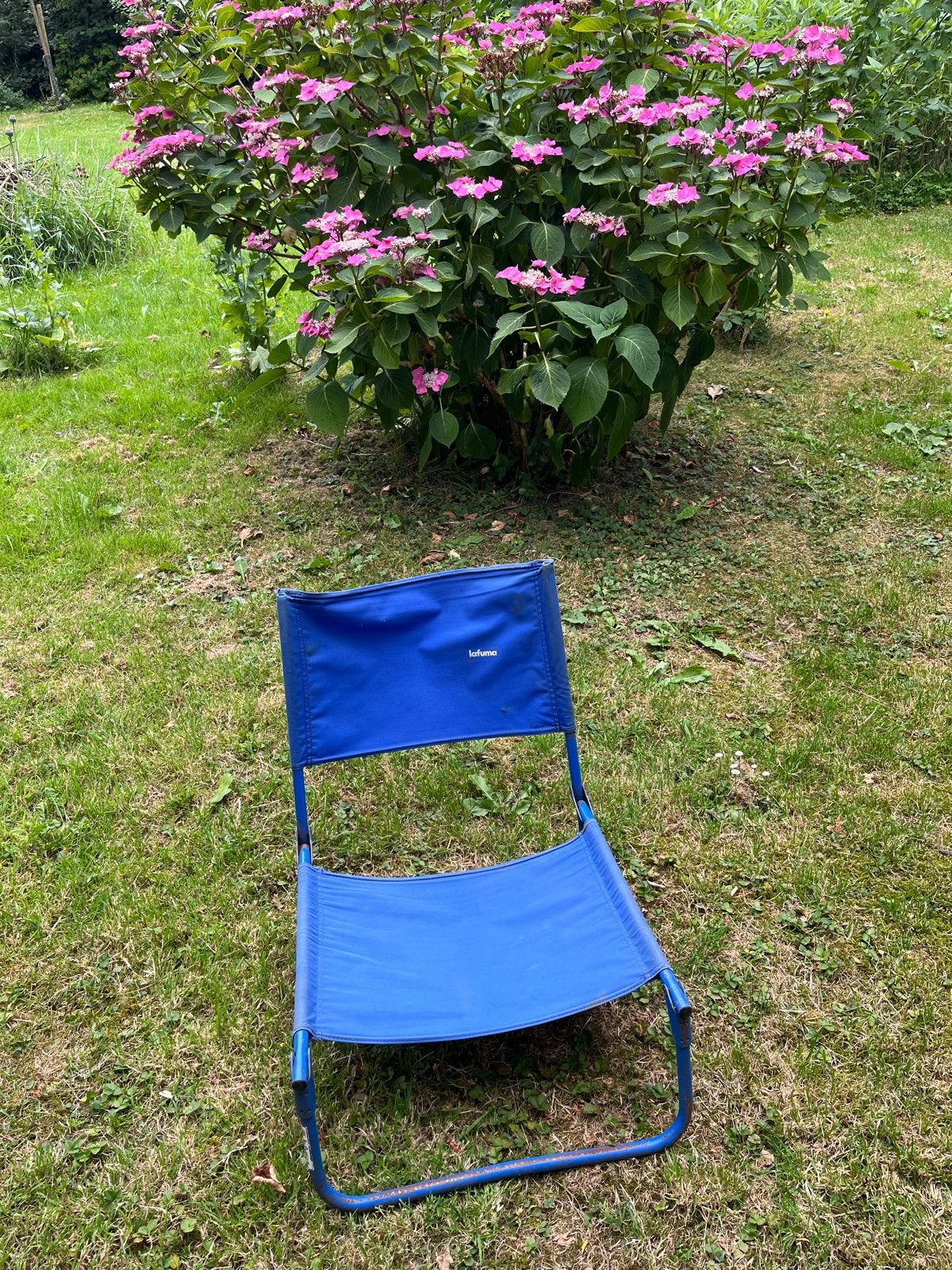 Donkerblauw Lafuma Campingstoeltje, Compact en Comfortabel, Ophalen, Gebruikt, Campingstoel