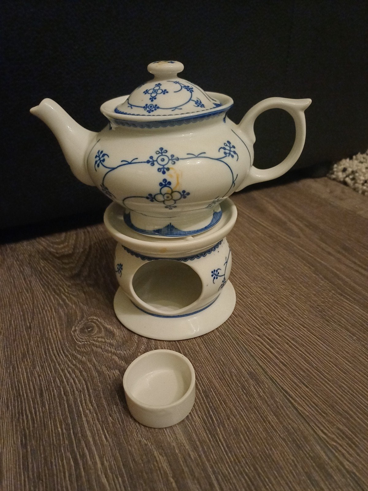 Indian Blue theepot met theelichtje, Ophalen of Verzenden