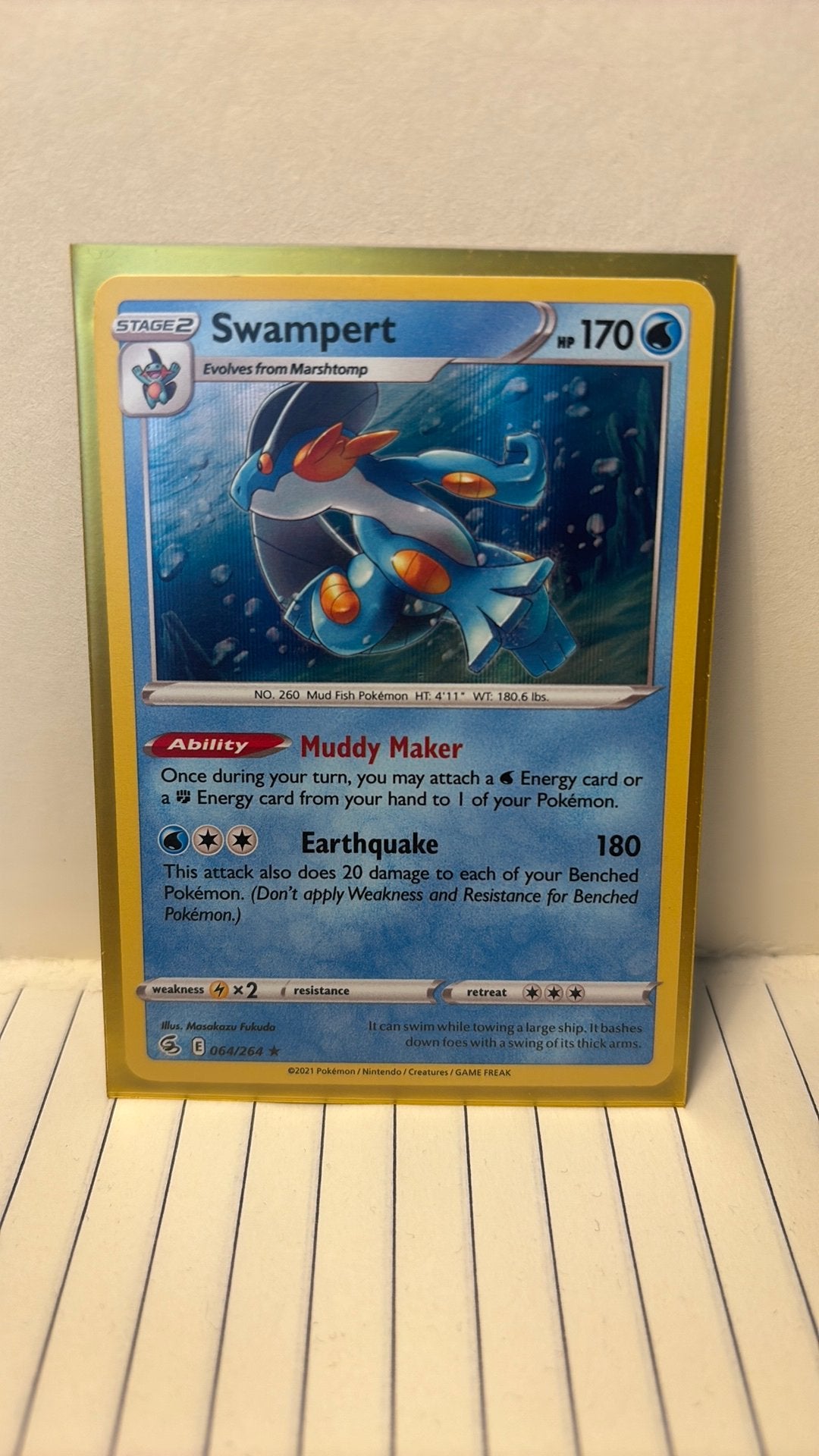 Swampert 064/264 holo pokemon kaart fusion strike, Ophalen of Verzenden, Nieuw