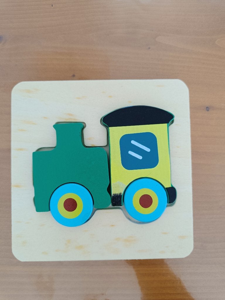 Houten puzzel trein, Ophalen of Verzenden, Zo goed als nieuw, Van hout, Minder dan 10 stukjes