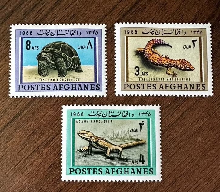 Afghanistan 1966 reptielen dieren postzegels ongebruikt, Ophalen of Verzenden, Zuid-Azië