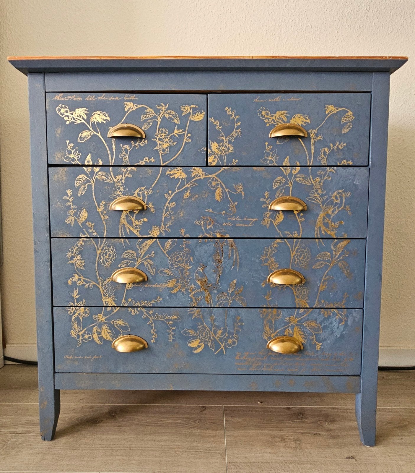 Blauwe Lade kast., Ophalen, 50 tot 100 cm, Zo goed als nieuw, 3 of 4 laden