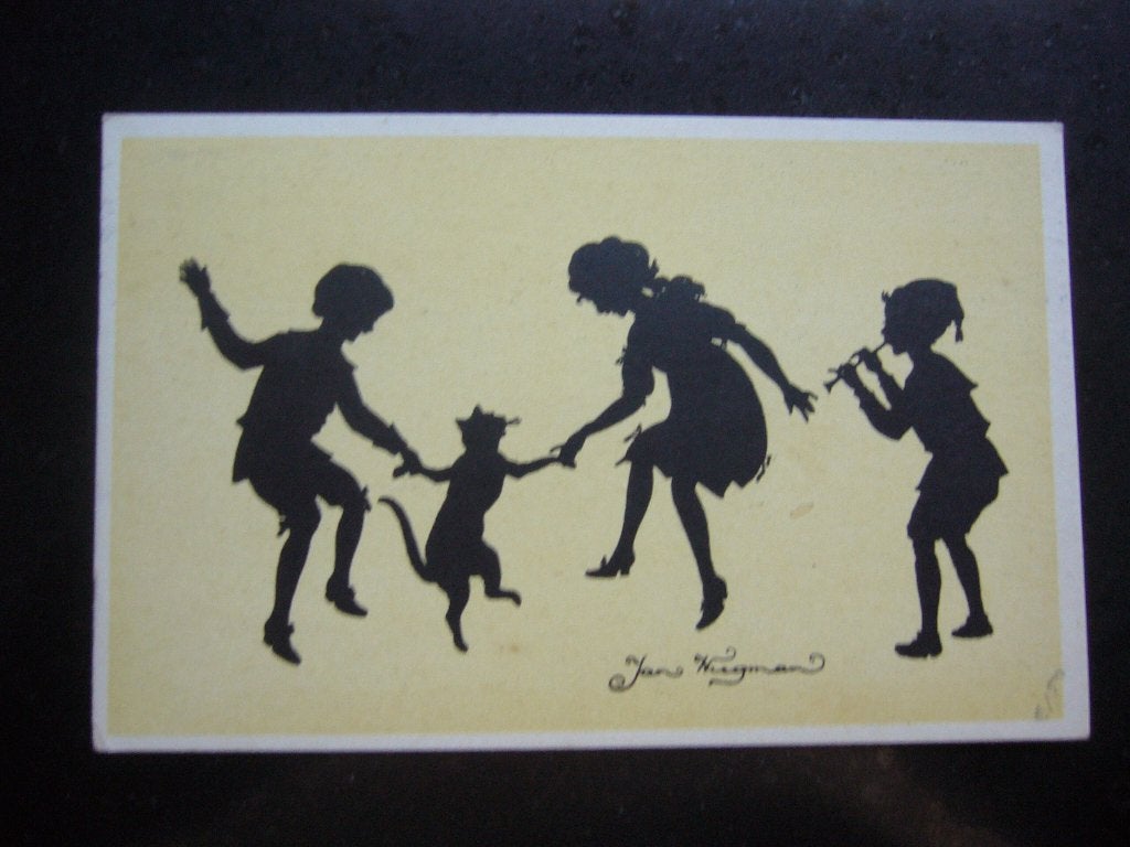 DANSENDE KINDEREN - KAT  - KAART VAN JAN WIEGMAN   1925, Ophalen of Verzenden, 1920 tot 1940, Gelopen, Kinderen