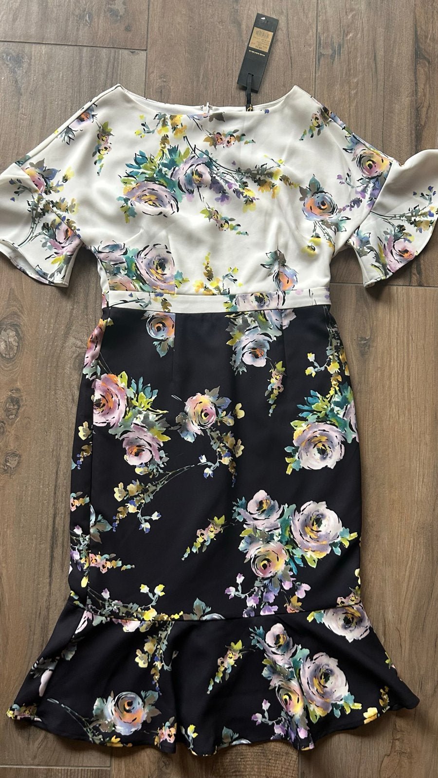 Phase Eight Anita Floral Jurk - Ivoor/Zwart maat 12/ L, Kleding | Dames, Meerkleurig, Maat 42/44 (L), Nieuw, Ophalen of Verzenden
