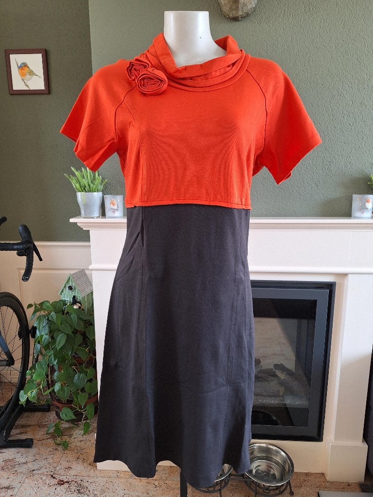 Atmos Fashion oranje bruine jurk 42 44 L, Kleding | Dames, Verzenden, Maat 42/44 (L), Oranje, Zo goed als nieuw