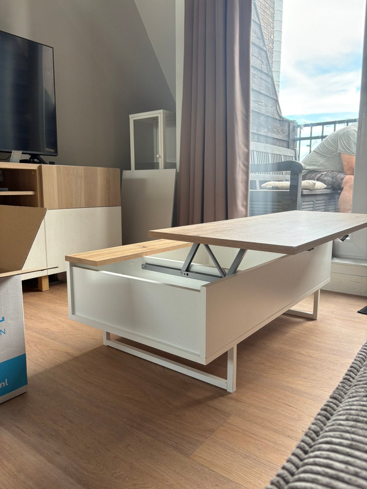 Salontafel met opbergruimte, Ophalen, Gebruikt, 100 tot 150 cm, 50 tot 100 cm