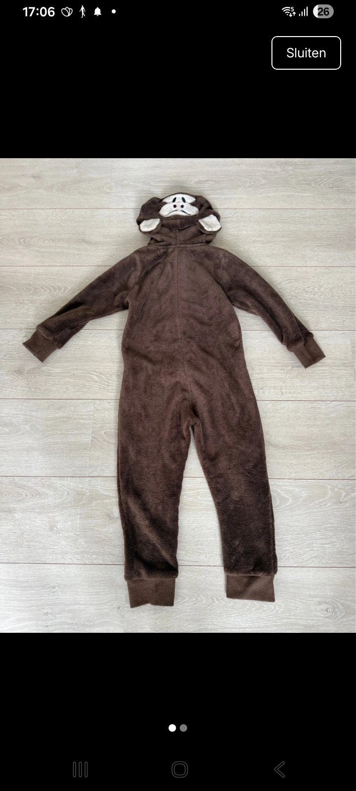 Verkleed onesie aapje, Ophalen of Verzenden, Gebruikt, 110 t/m 116, Jongen of Meisje