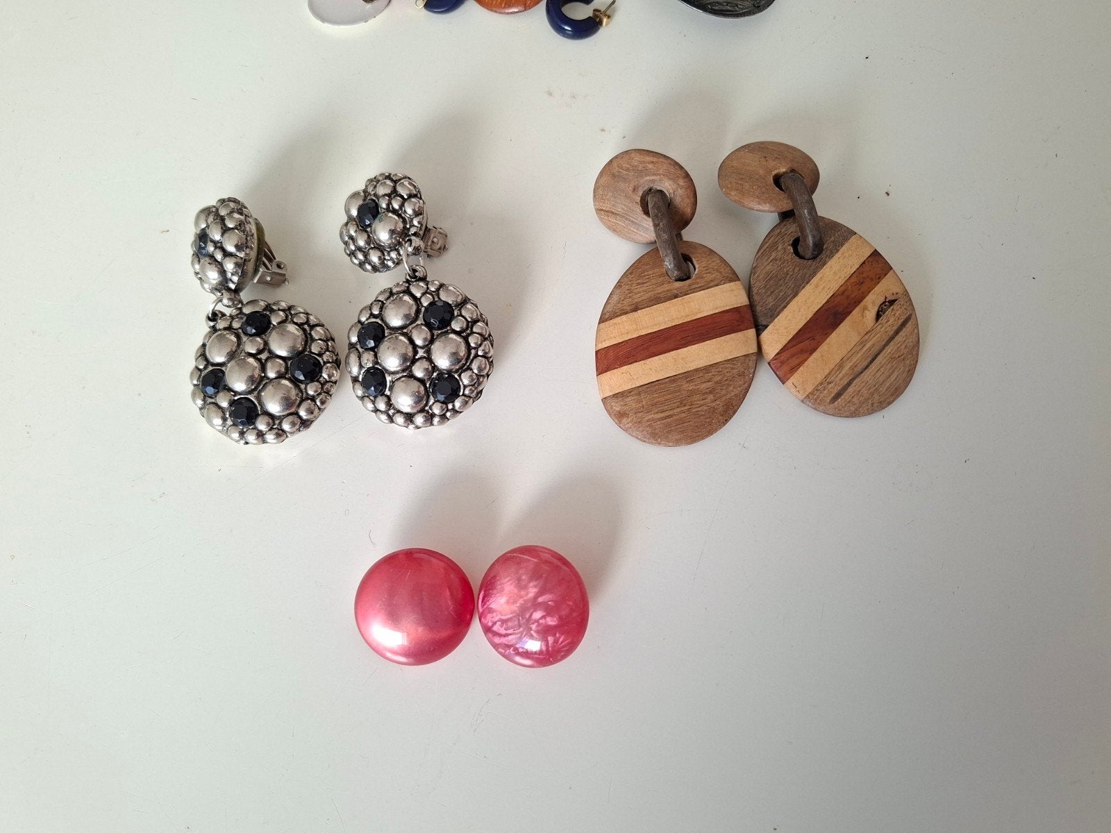 vintage oorbellen met clip, Ophalen of Verzenden, Gebruikt, Overige kleuren, Overige materialen