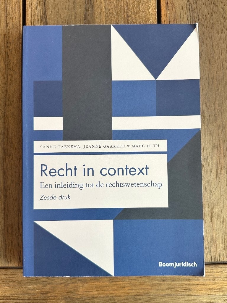Recht in context | zesde druk | 9789462907652, Gelezen, Sanne Taekema, Verzenden, WO