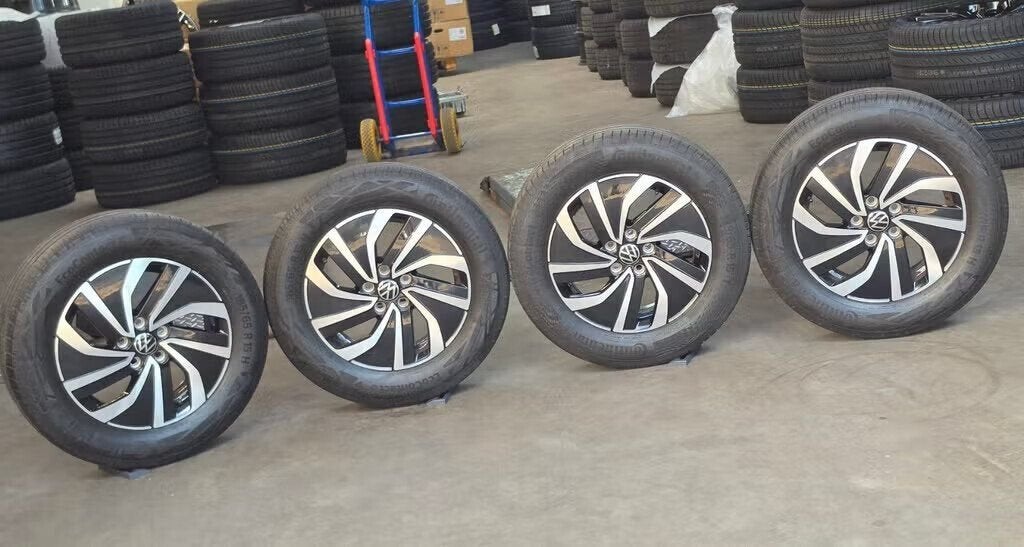 Nette 15" Orig Volkswagen Polo Essex Velgen+Banden 5x100, Gebruikt, 15 inch, -, -