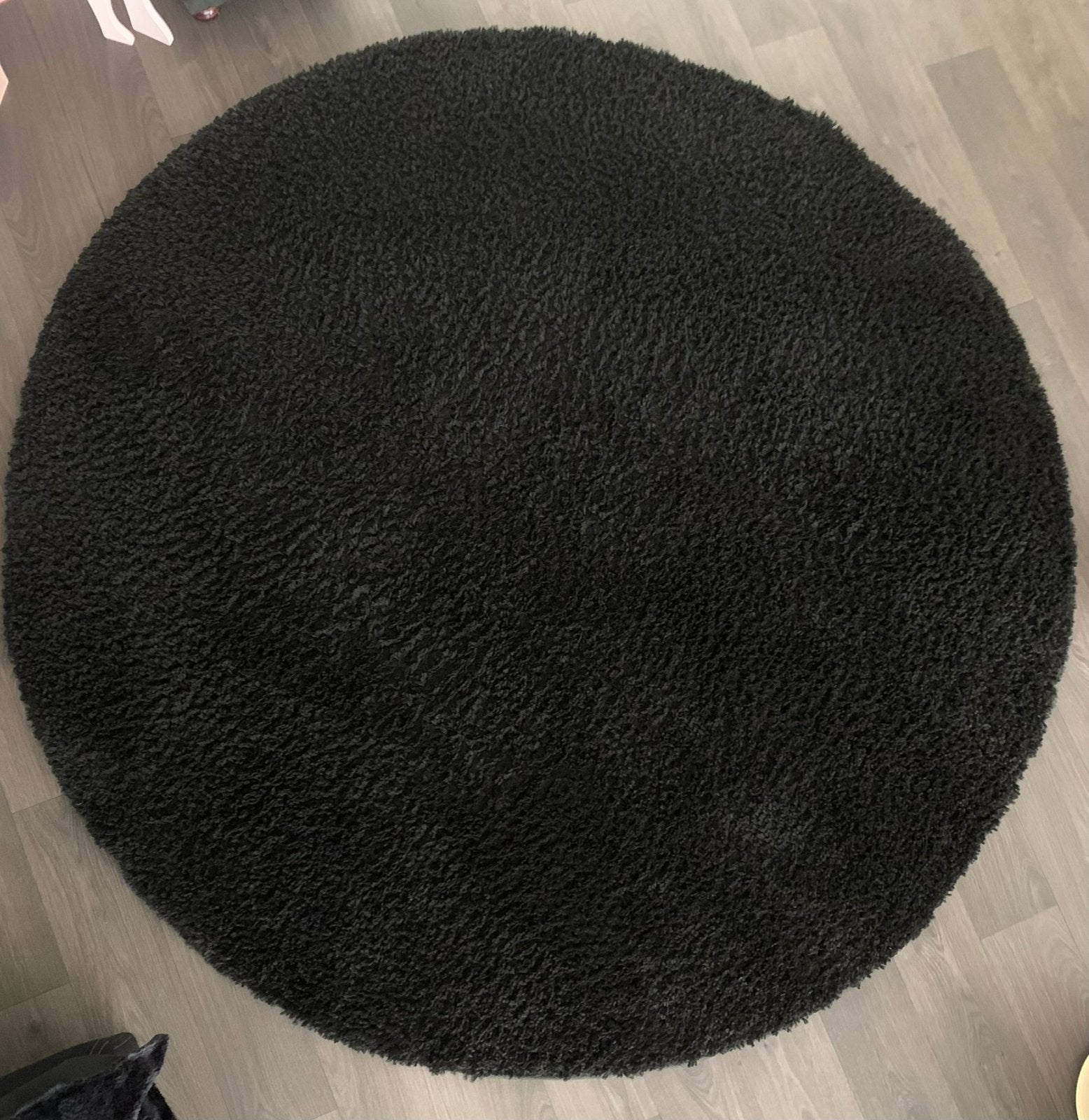 Rond vloerkleed 200cm z,g,a,n, Ophalen, Zwart, Rond, Zo goed als nieuw