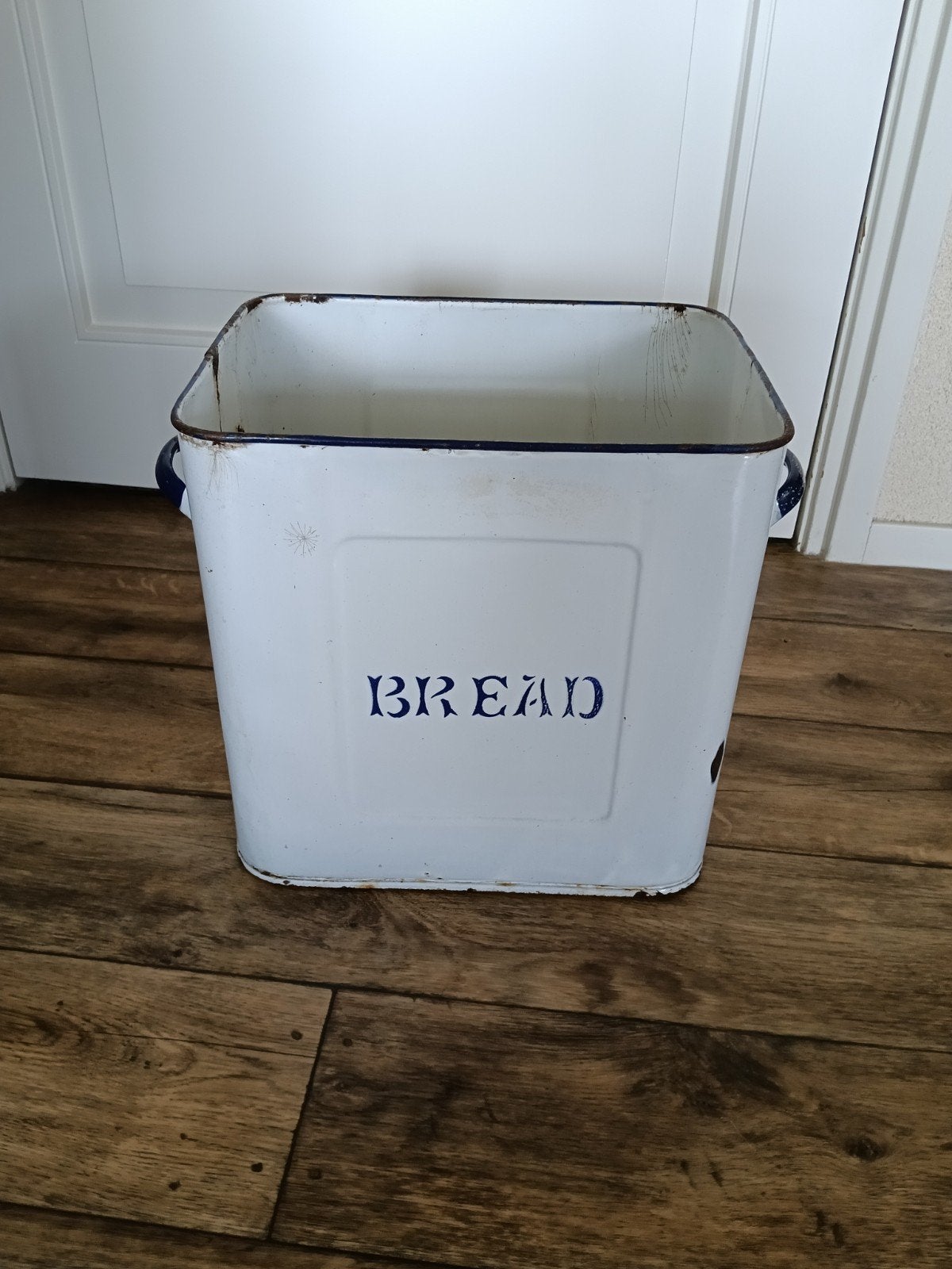 Emaille brocante Engelse broodbox, Ophalen of Verzenden