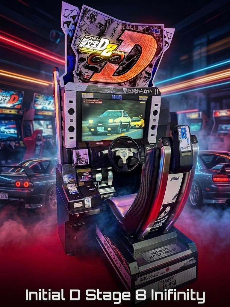 SEGA Initial D Arcade Stage8 Infinity Ready2Play Arcade Kast, Ophalen, Gebruikt