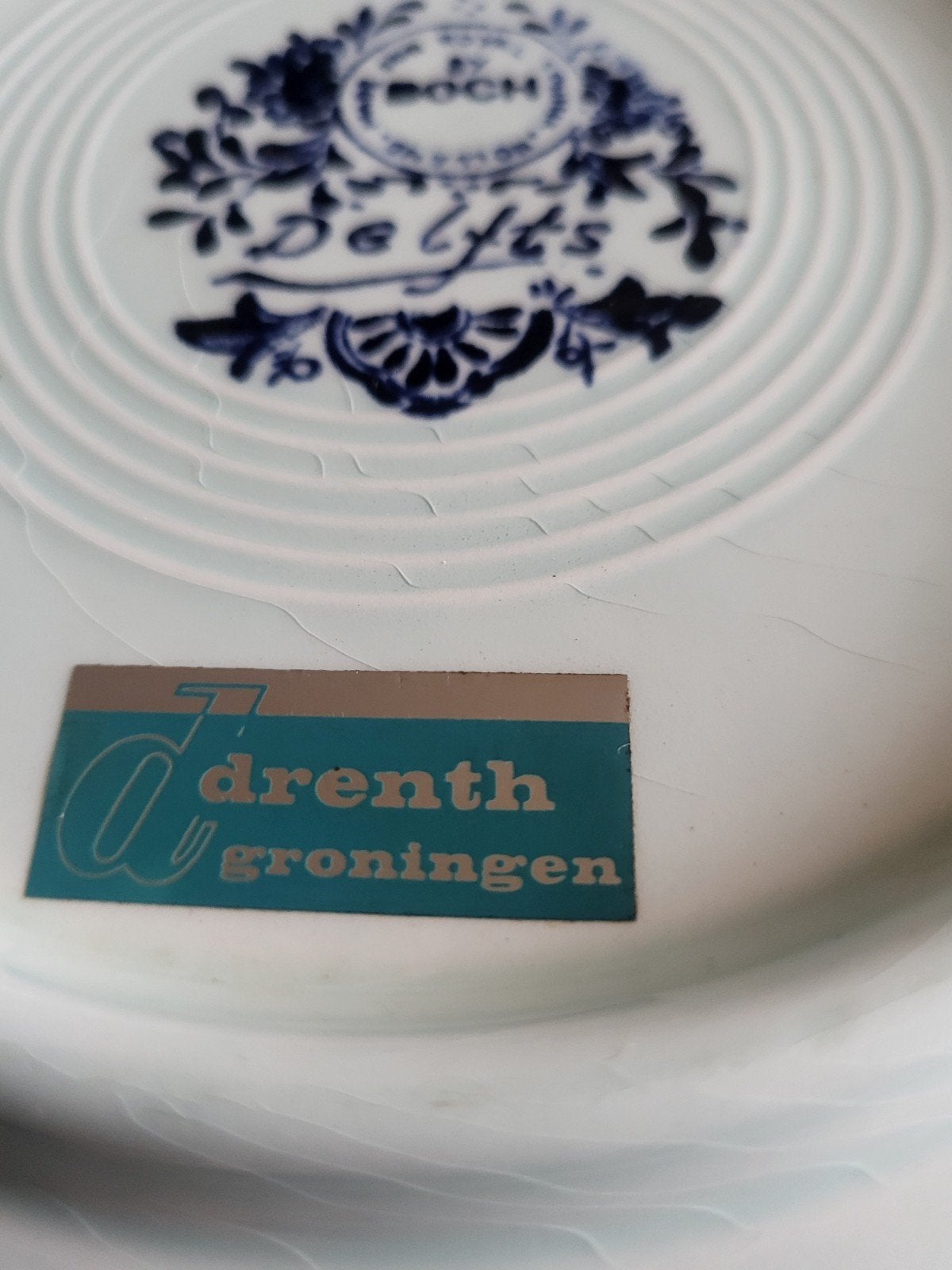 Antieke Boch Delfts Blauw Schaal met Jachtscène, Ophalen of Verzenden