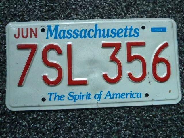 Kentekenplaat licenseplate Massachusetts Spirit of America 1, Verzenden, Gebruikt, Auto's