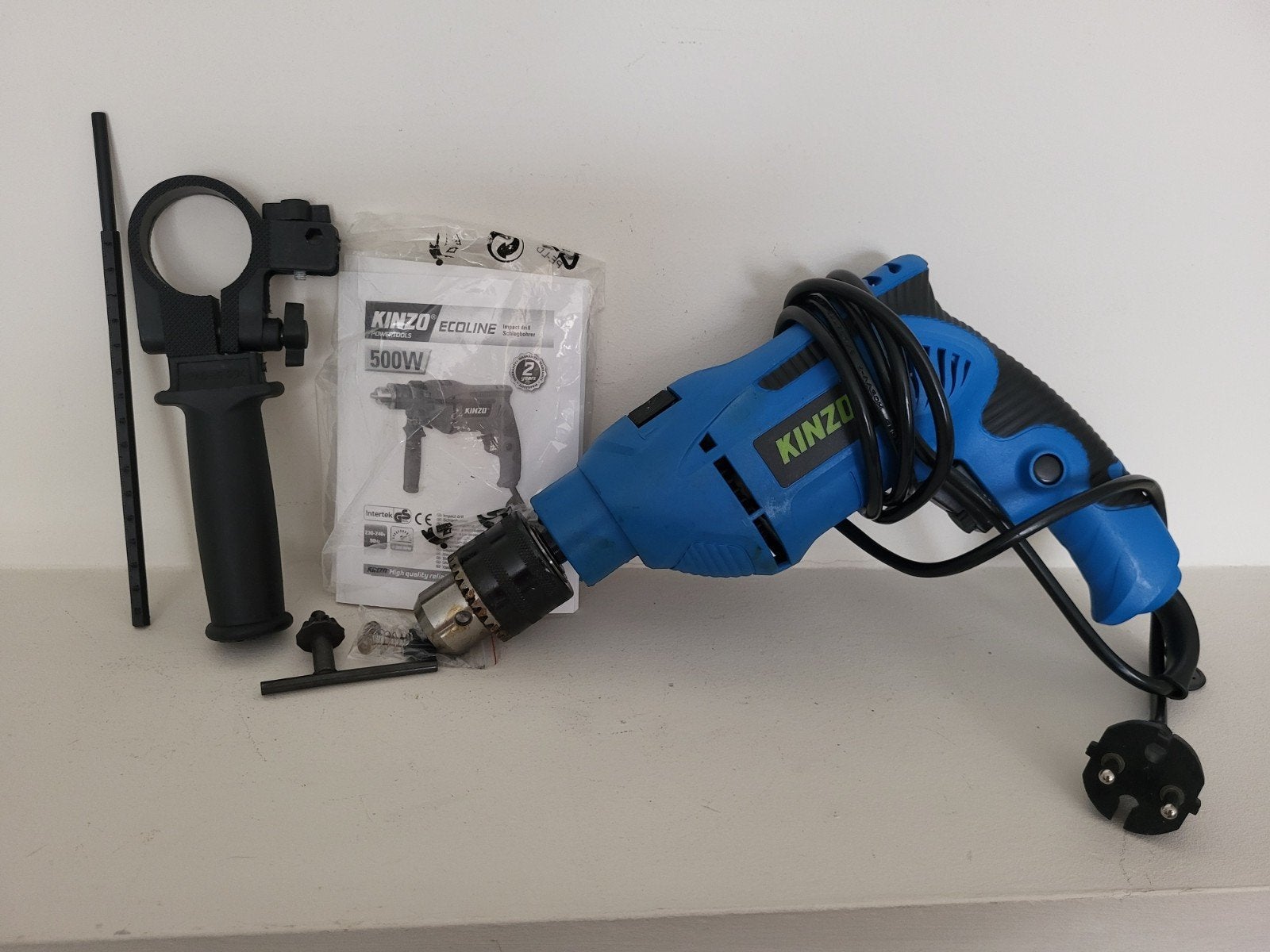 Kinzo elektrische boormachine 500W met toebehoren, Doe-het-zelf en Verbouw, Ophalen of Verzenden, Gebruikt, 400 tot 600 watt