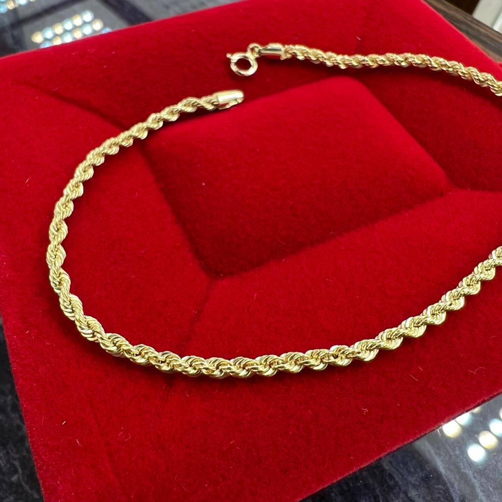 14 karaat gouden armband rope schakel nieuw, Ophalen of Verzenden, Zo goed als nieuw, Goud