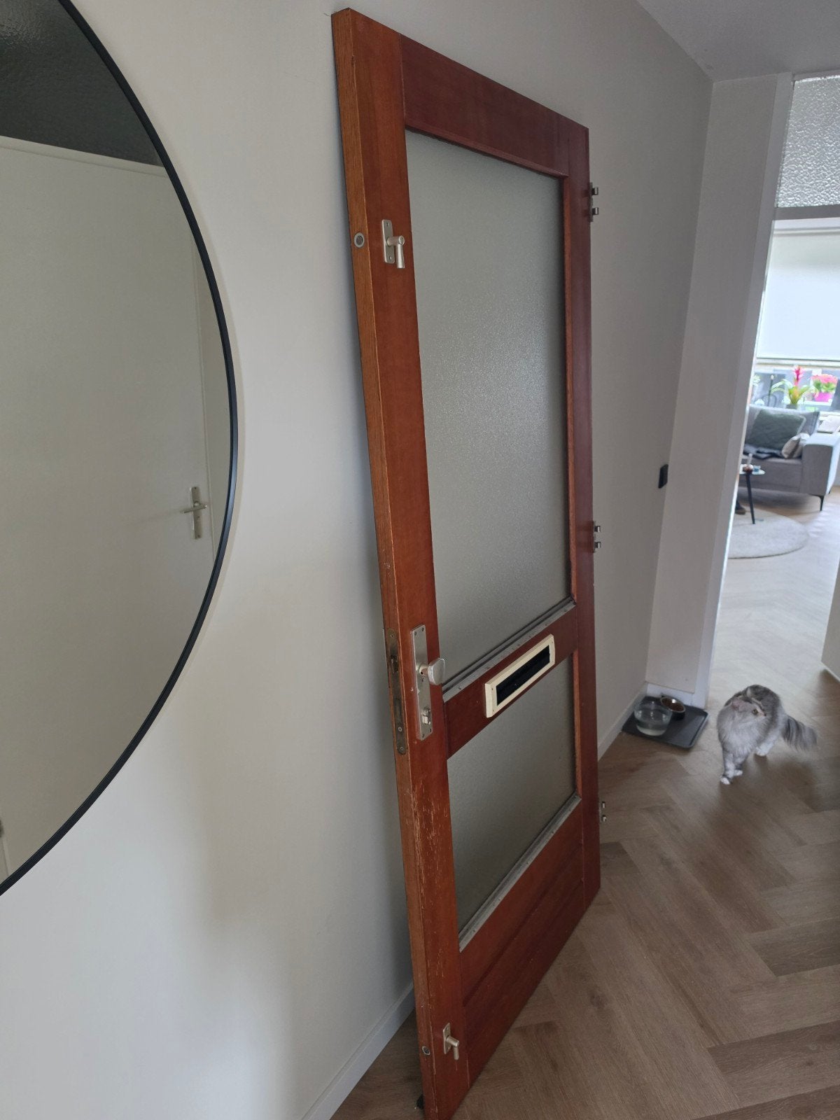 Voordeur gratis af te halen (beschadigd), Doe-het-zelf en Verbouw, Ophalen, Gebruikt, Glas, Buitendeur