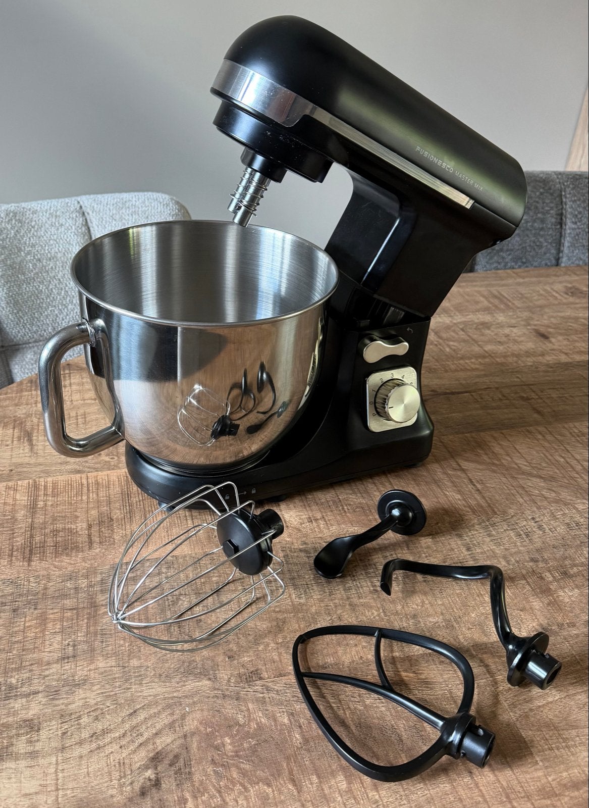 Keukenmachine - Zwart, Witgoed en Apparatuur, Keukenmixers, Zo goed als nieuw, 4 liter of meer, 3 snelheden of meer, Ophalen