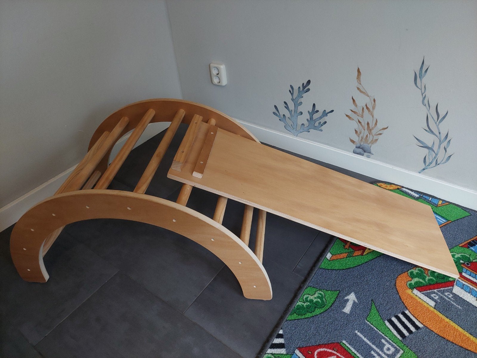 Klimrek met glijbaan, Kinderen en Baby's, Speelgoed | Houten speelgoed, Ophalen, Zo goed als nieuw, Overige typen