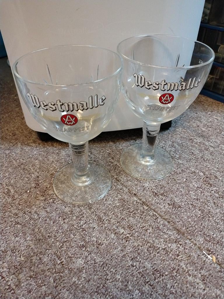 2 Westmalle Trappist bierglazen, Ophalen, Gebruikt, Bierglas