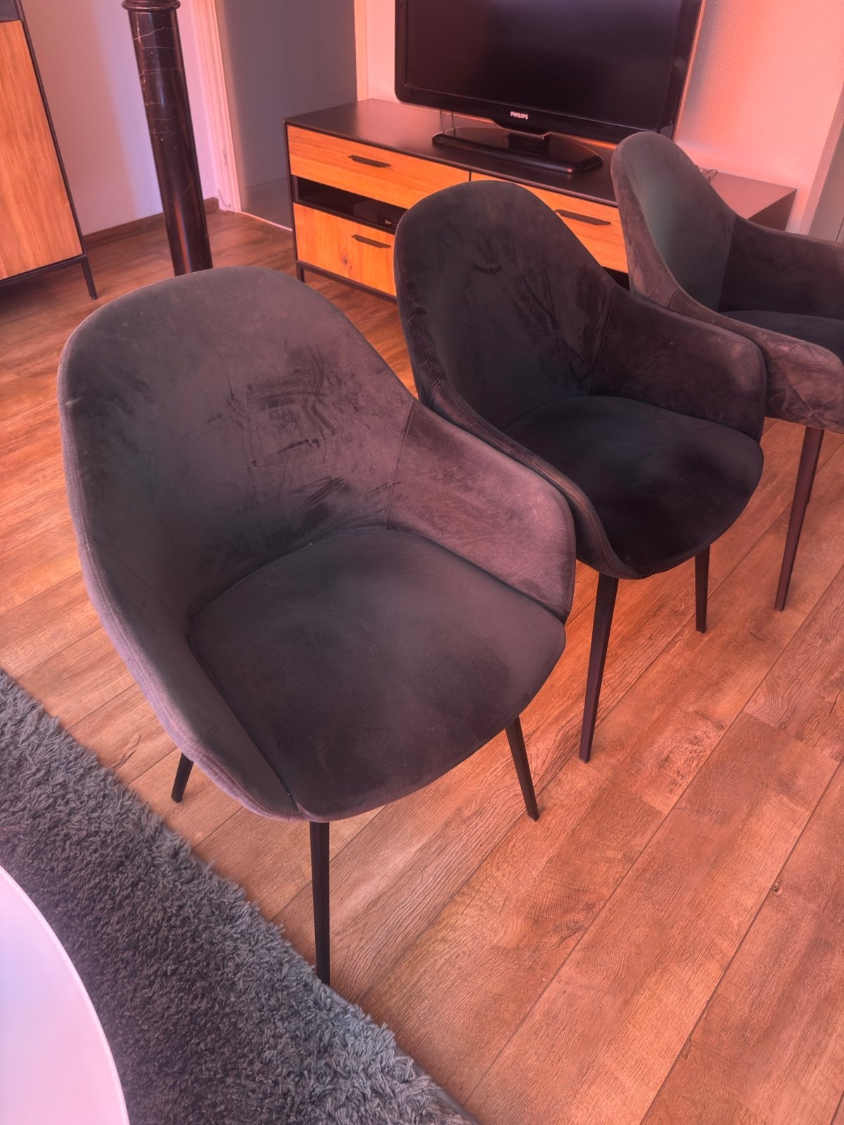 3 Vegers meubelen stoelen - Donkergroen, Ophalen, Gebruikt, Overige kleuren, Drie