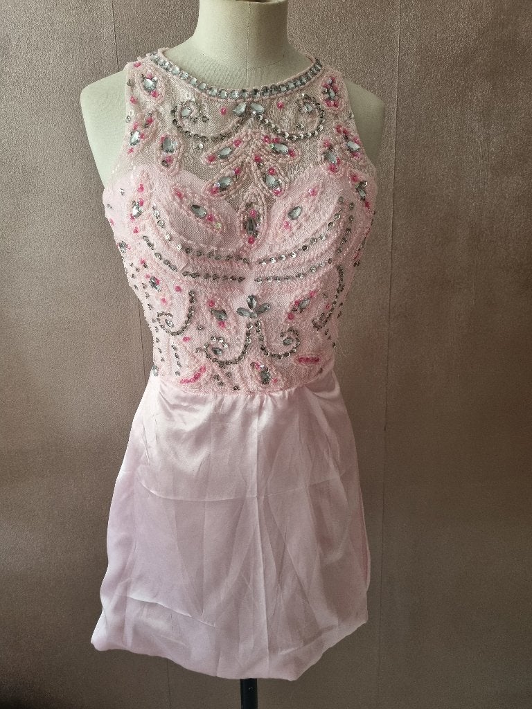 princess jurk / cocktail jurk maat 34 met steentjes bewerkt, Cocktailjurk, Ophalen of Verzenden, Zo goed als nieuw, Roze