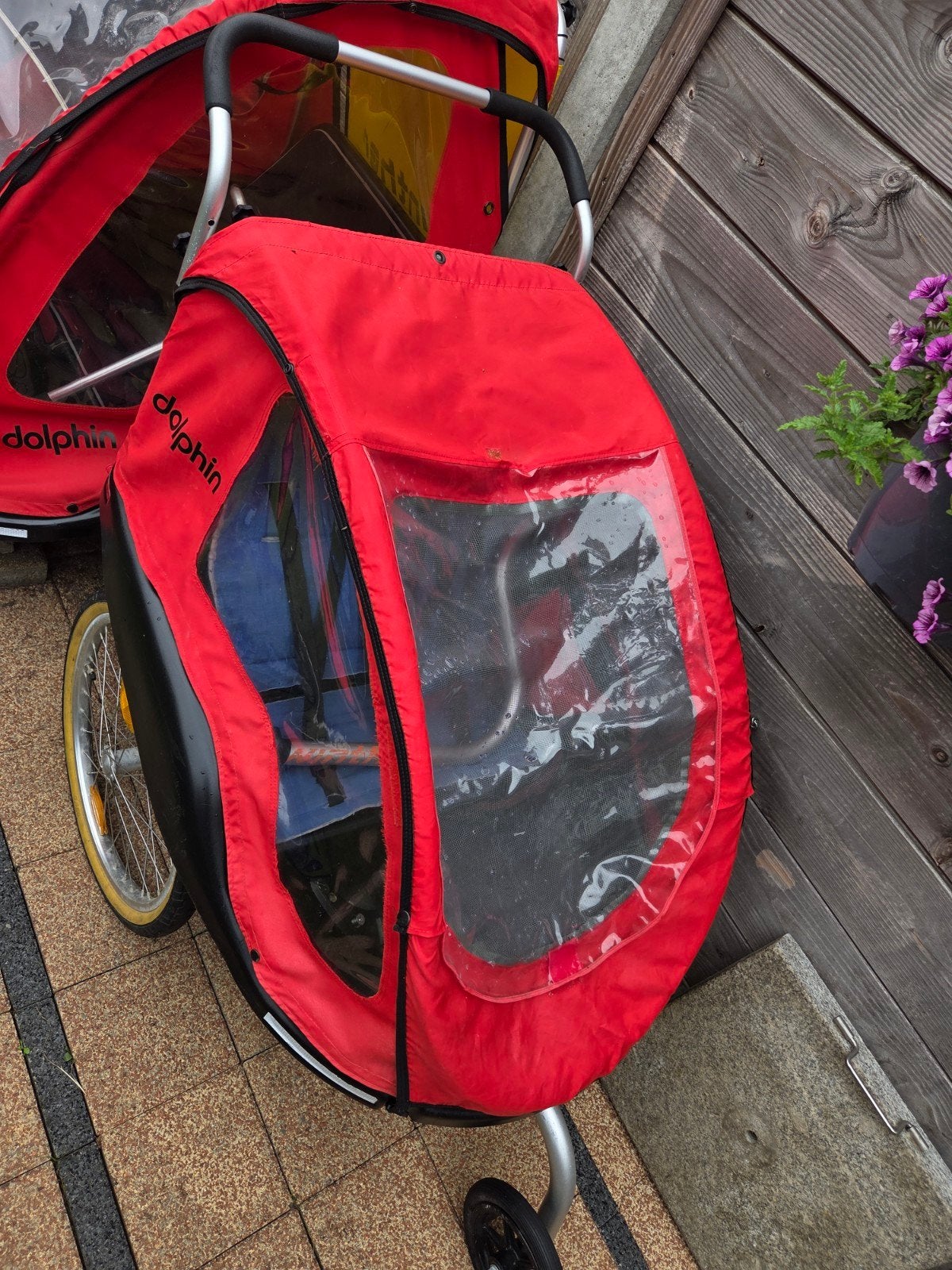 Winther Dolphin kinderkar / fietskar, Ophalen, Gebruikt, Opvouwbaar, Kinderkar